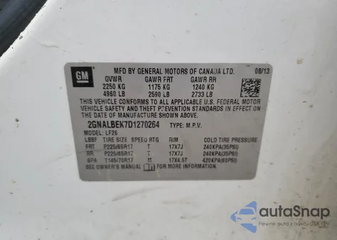 2013 Chevrolet Equinox Ls from USA, damaged, VIN 2GNALBEK7D1270264